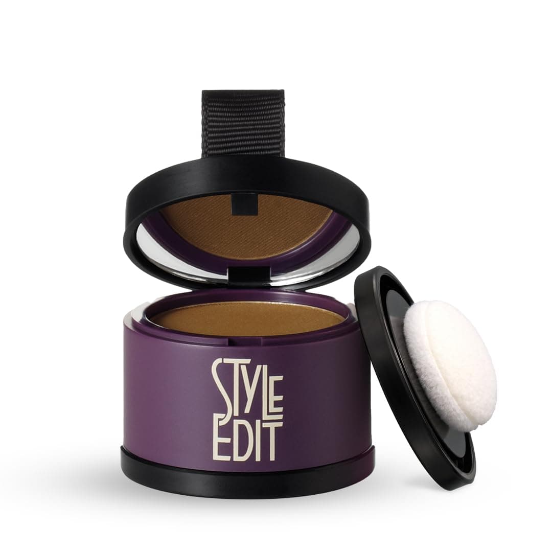 Style Edit Root Touch Up Powder | Temporary Hair Color for Gray Roots and Thinning Hair | Salon-Quality, Transfer-Resistant Hair Concealer | Medium Brown, 0.13 oz
