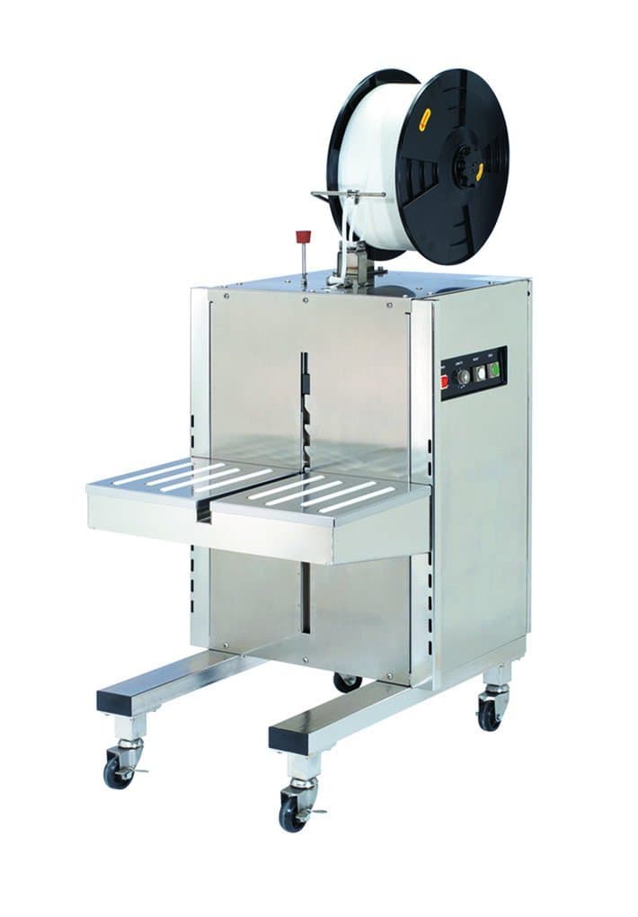 AS400 Optimax Stainless Steel Side Seal Semi Automatic Strapping Machine