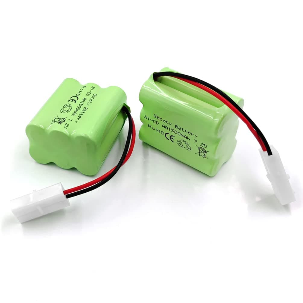 7.2V RC Battery, 2 Pack 1500mAh Ni-Cd Rechargeable AA Battery Packs with Tamiya Plug for RC Trucks, Electric Toys, Household Appliances, Power Tools