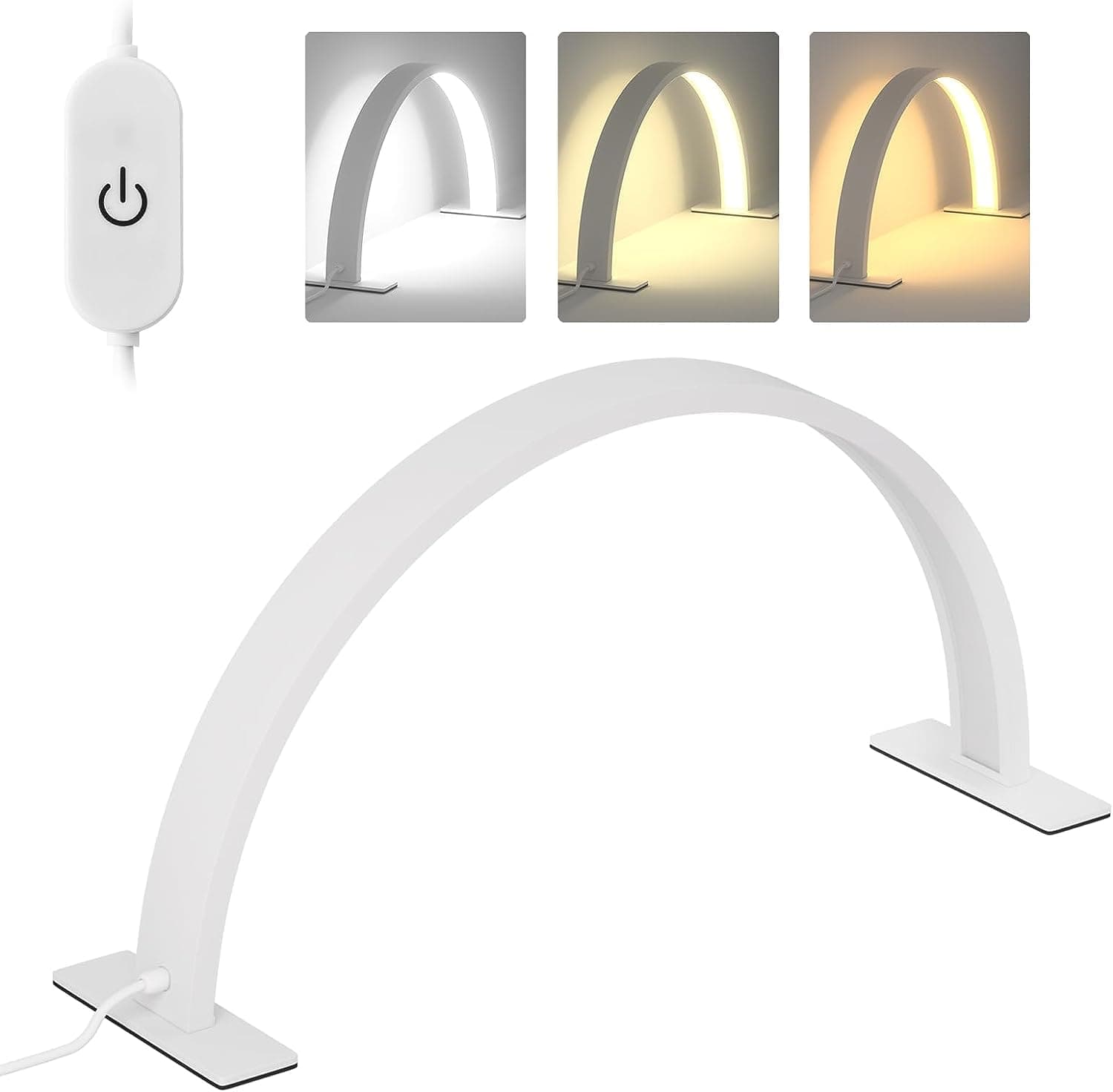 Half Moon Lamp, Half Moon Light for Lashes, Nails, Lash Light Led Nail Tech Lamp, Desk Lamp for Lash Eyelash Extension, Tattoo, Eyebrows, Nail Lamp - White