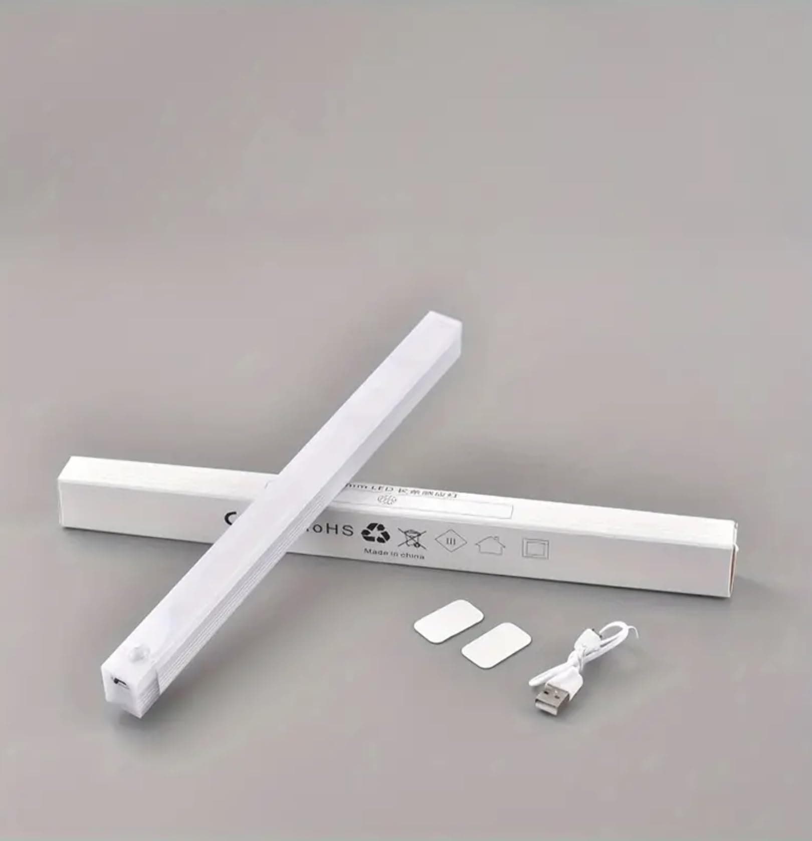 1pc Ultra-Bright LED Cabinet Light Strip with Motion Sensor 50cm - Rechargeable, Magnetic, User-Friendly Night Lighting Solution for Kitchen, Hallway, Wardrobe