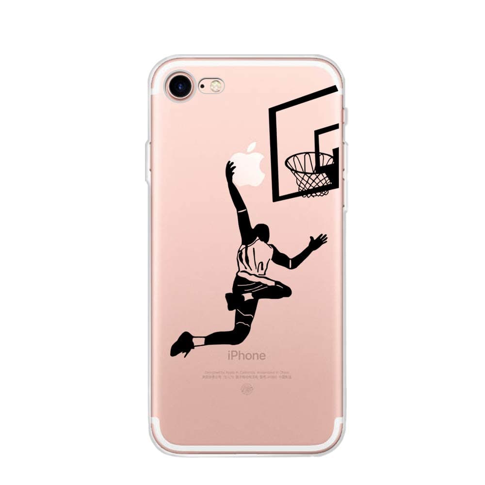 iPhone 7 Basketball Case,iPhone 7 3D Emboss Painting Soft Silicon Case,Personality Clear Design Soft TPU Protective Back Cover for iPhone 7 (4.7 Inch)