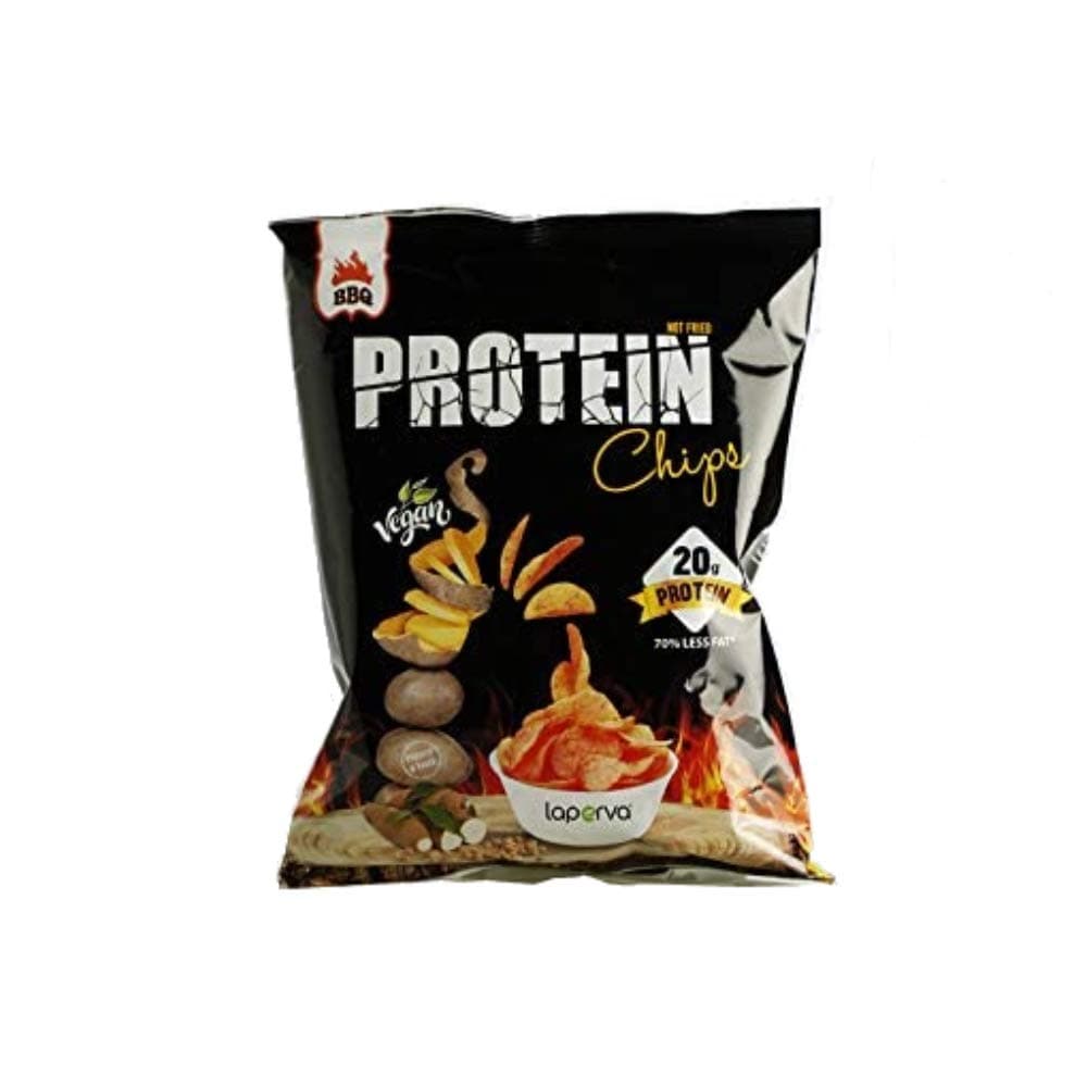 Laperva Protein Chips - 20g Protein per Pack, High Fiber, Low Fat, Vegetarian Snack, Delicious and Healthy High Protein Snack - 55 Grams per Pack - (Barbecue - 1 PIECE)
