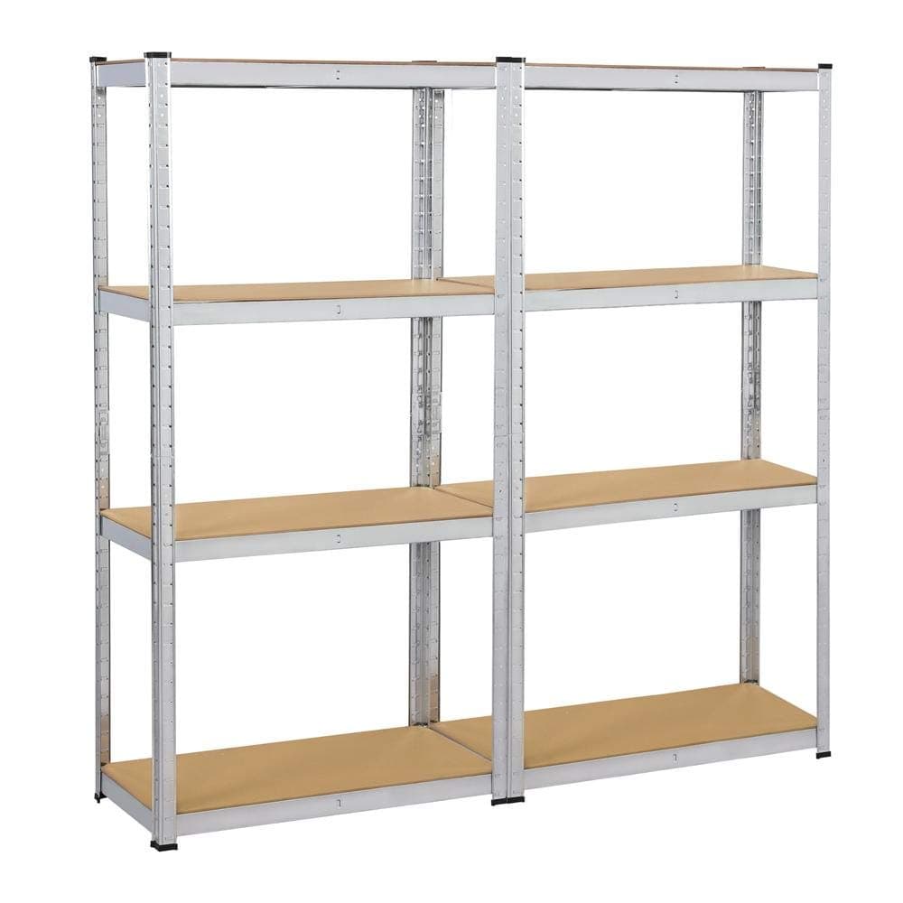 Yaheetech Garage Shelves 2PCS Storage Shelf 4-Tier Display Rack Steel Shelves Storage Multipurpose Shelves 160 x 80 x 40 cm?Silver