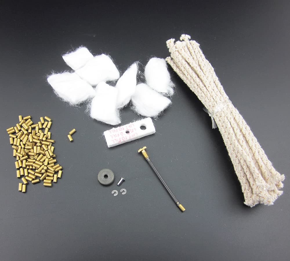 EOSKY Universal Lighter Replacement Repair Kit Pack for Petrol Gas Fluid Lighter (Flint Stones, Flint Spring & Base Plate, Flint Wheel, Cotton, Wick, and Felt Pad)