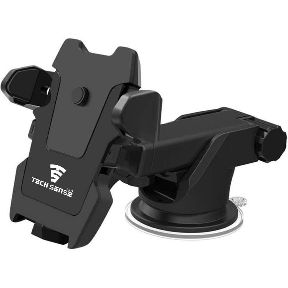 Transformer Car Phone Holder, Mobile Mount for Dashboard and Windshield, Suits All Smartphones Upto 6.5" (Black)