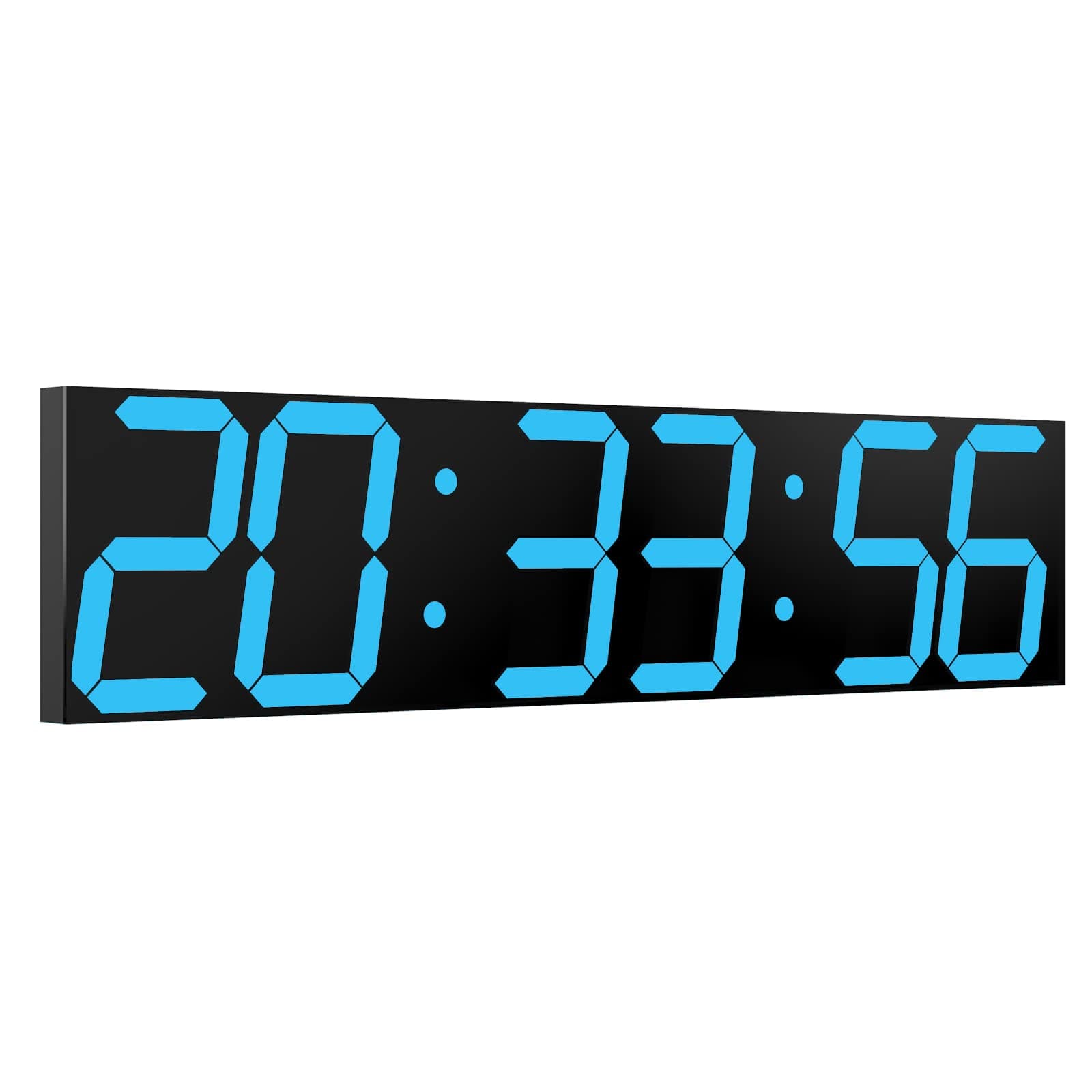 Digital Wall Clock, Oversize Led Digital Clock Large Display with Auto Dimmer, Huge Countdown Timer with Remote Control, 27" Wide Display, 6 Digits, Wall Mount, Date and Temperature(Ice Blue)
