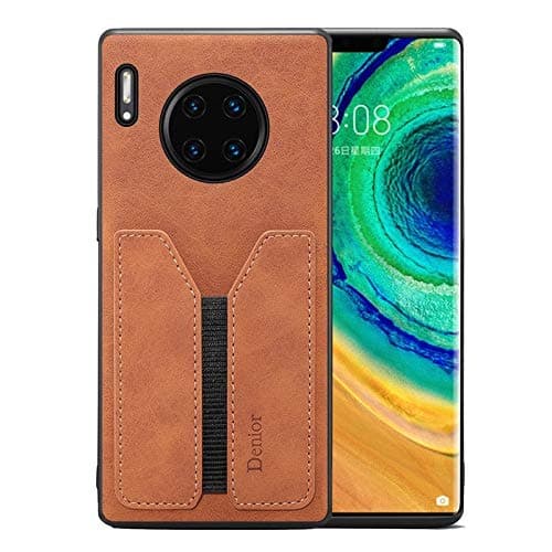 GGEBKEA- Case for Huawei Mate 30 Pro Case, PU Leather Wallet Case with 1 DV Elastic Card Holder, Ultra Thin and Slim Phone Cover for Huawei Mate 30 Pro (Color : Brown)