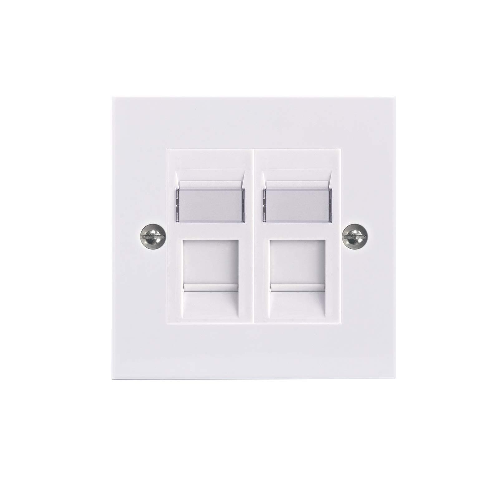 RJ45 Socket Cat6 Network Double Port Flat Face Wall Plate