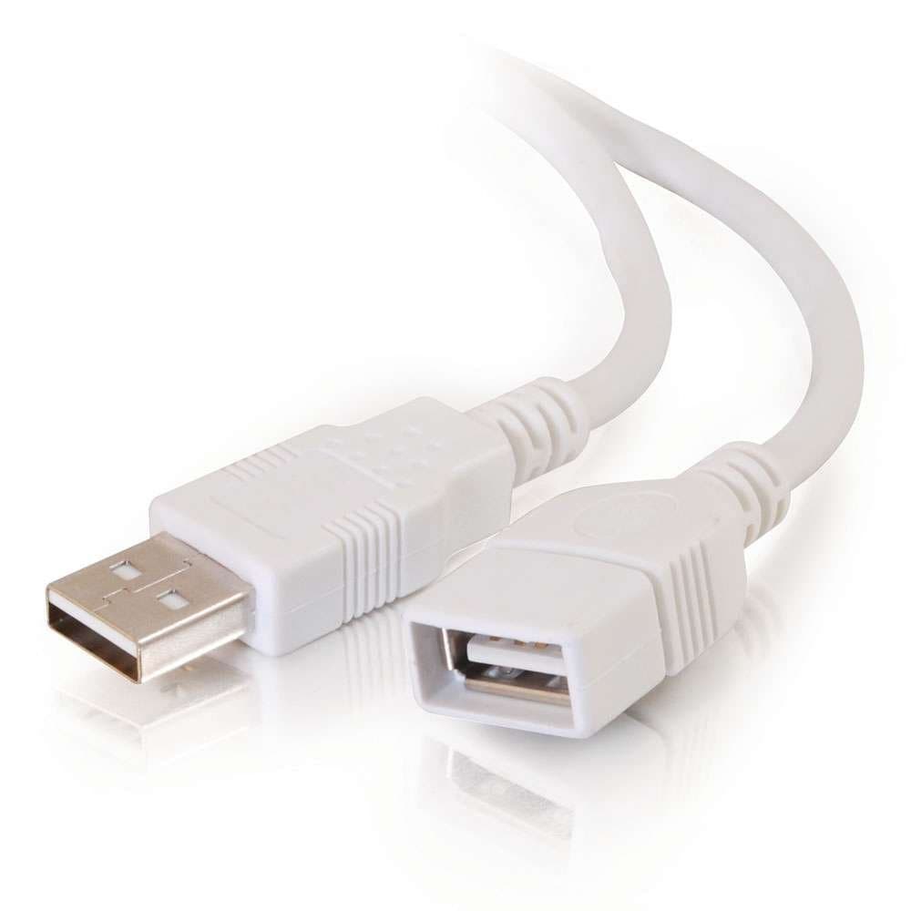 NISHTECH USB 2.0 Male to Female Extension Plug/Socket Adapter Cable - (Very Useful for LED/LCD TV USB Ports) 1.5M, White