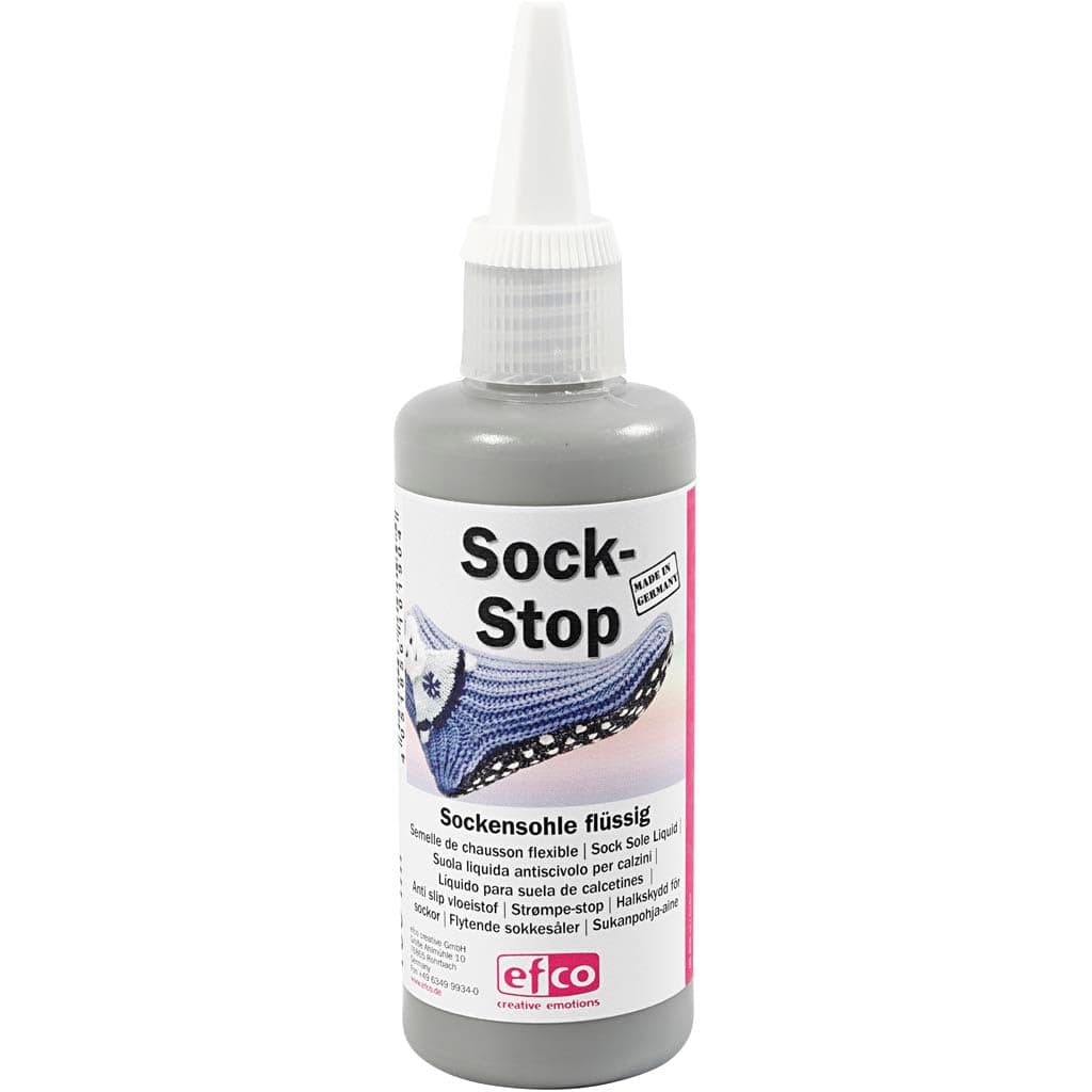 Sock Stop Non Slip 3D Fabric Textile Liquid Paint Sole Grip Protection Anti Slip Grey 100ml