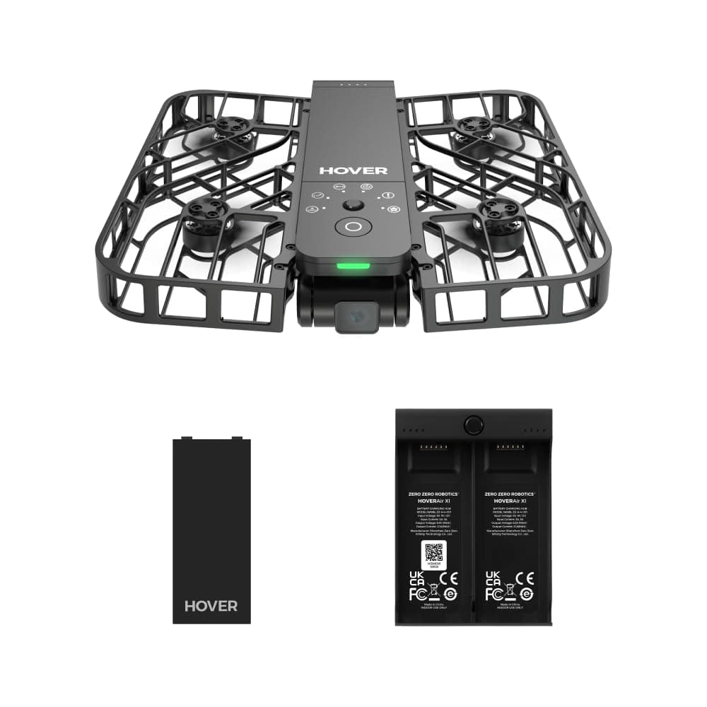 HOVERAir X1 Self-Flying Camera, Pocket-Sized Drone HDR Video Capture, Palm Takeoff, Intelligent Flight Paths, Follow-Me Mode, Foldable Action Camera with Hands-Free Control Black (Combo)