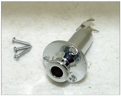 Chrome Acoustic Guitar Input Output Jack Strap Button Guitar Parts