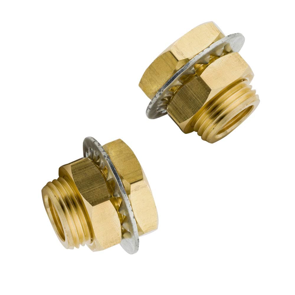 Legines Brass Bulkhead Fitting 1/4" NPT Female Bulk head Pipe Fitting Bulkhead Coupling(3/4-16UNF) 0.98" Male, 15/16" Length (Pack of 2)