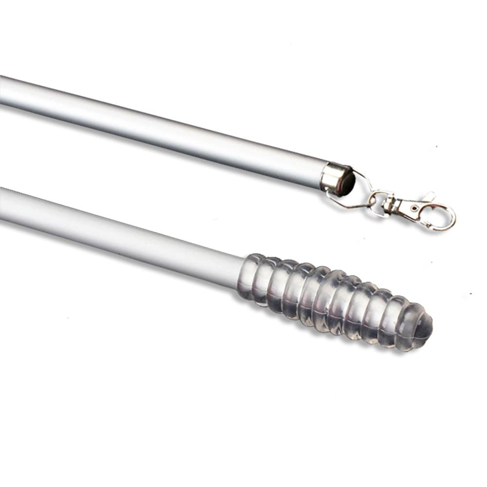 2 Pack - 30" Aluminum Universal Drapery Pull Rod Wand with Metal Snap, 1/2 Inch Wide (Aluminum 30 inch) (30", Aluminum)