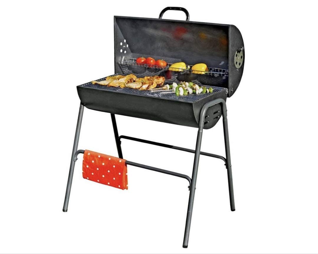 Oil Drum Charcoal BBQ with Lid.