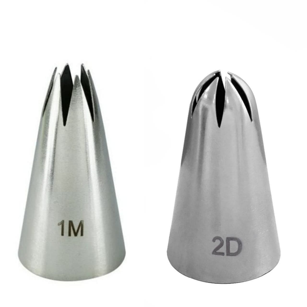 MAKS 2D & 2F Large Size Rose Flower Cake Decorating Icing Tip, Muffin Cupcake Decoration Srtainless Steel Nozzle