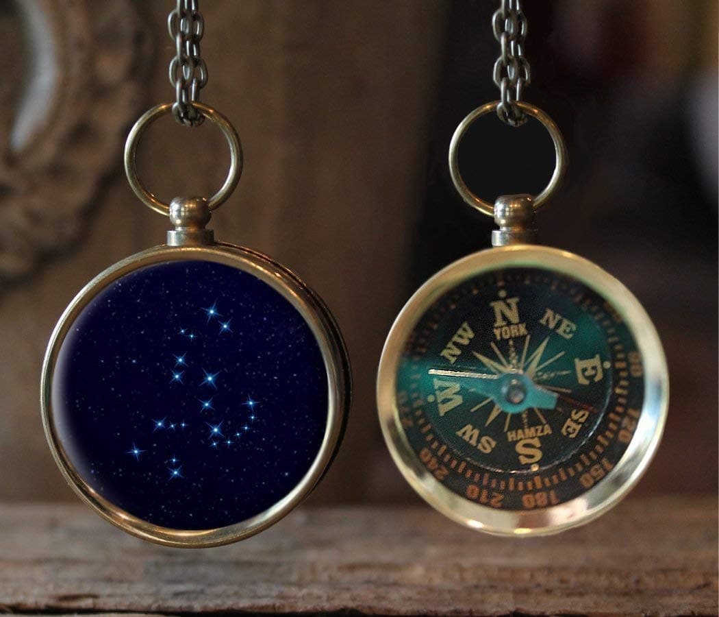 Orion Constellation Horoscope Working Compass Necklace