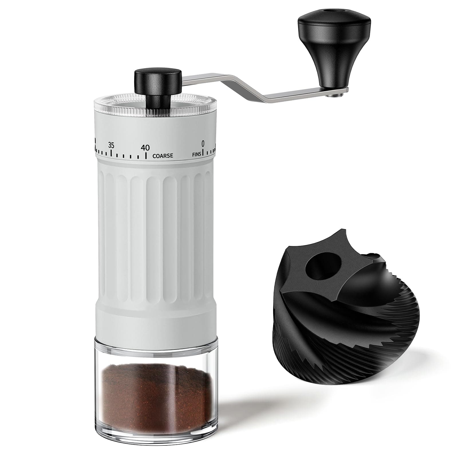 Mini Manual Coffee Grinder – 40 Adjustable Settings, Portable Hand Crank Mill with 30g Capacity, Conical Burr for Espresso, Pour Over, French Press | Perfect for Travel, Camping & Office