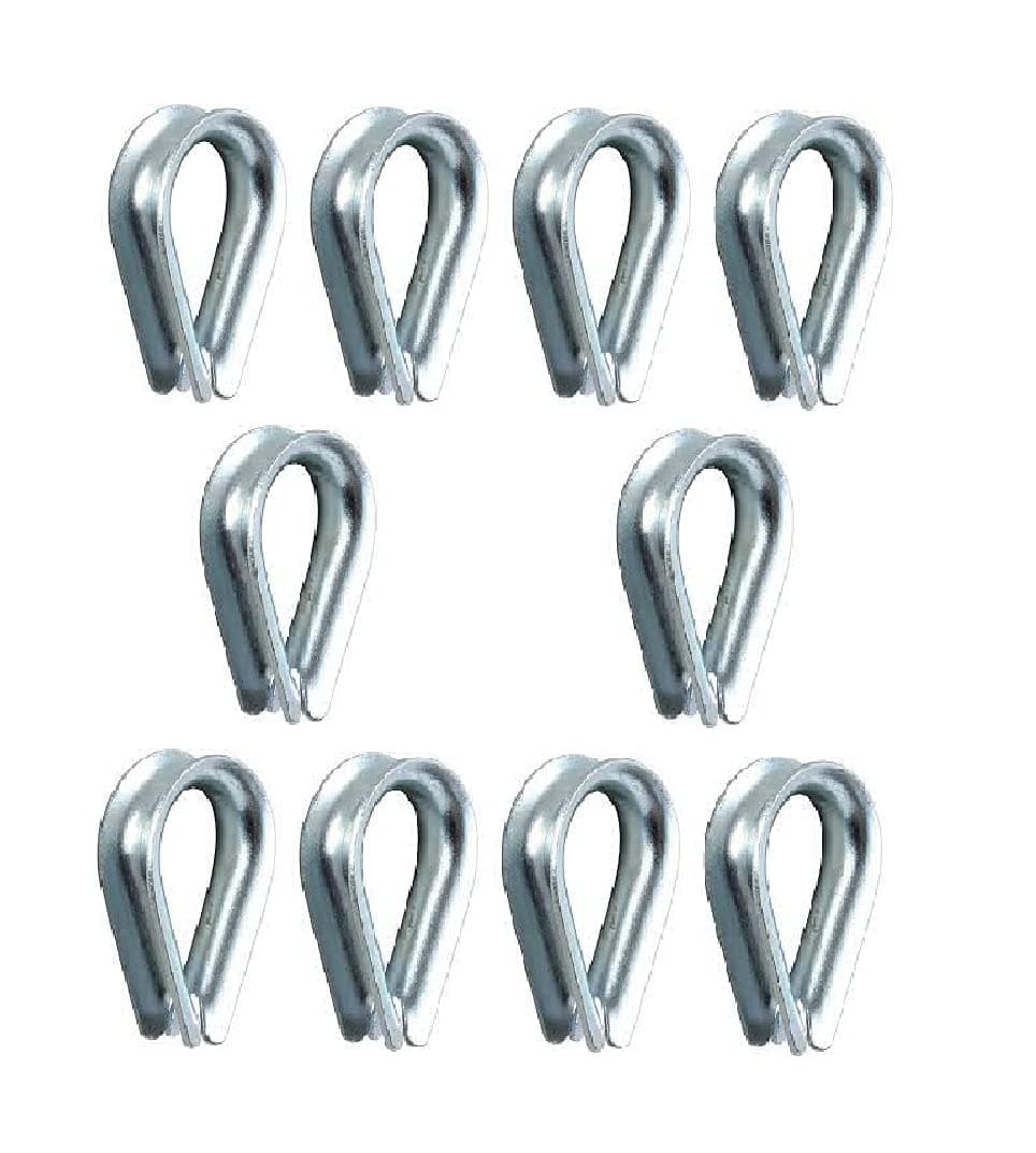WeighTAJ Mild Steel Galvanized Thimble for Wire Ropes - Rigging for Wire Ropes of all Sizes - Ideal to retain the natural shape of the loop and protect Wire rope from any Damage (8mm, 10pc)