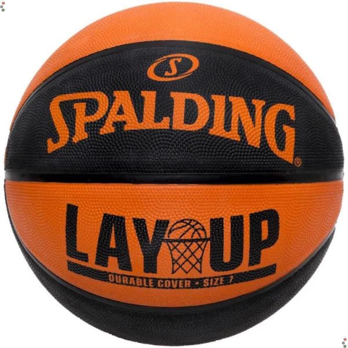 SPALDING LAYUP ORANGE BLK RUBBER BB SZ7
