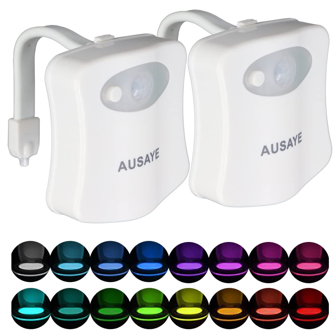 16-color Toilet Night Lights 2 Pack