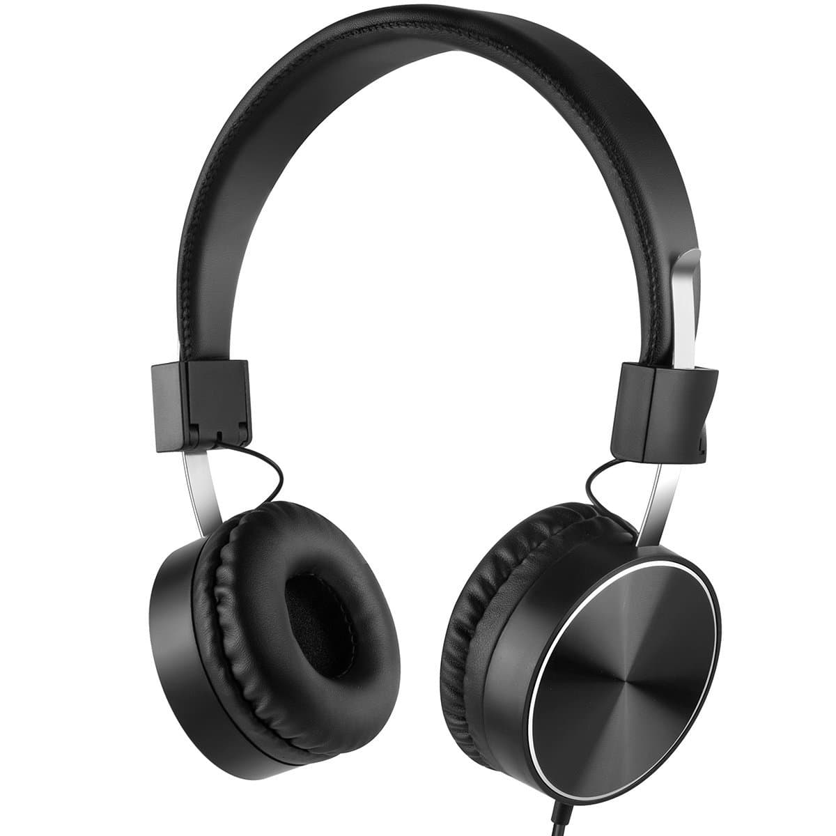 Wired Active Noise Cancelling Headphones with Inline Microphone, Foldable Travel Headphones with Airplane Adapter, On-Ear