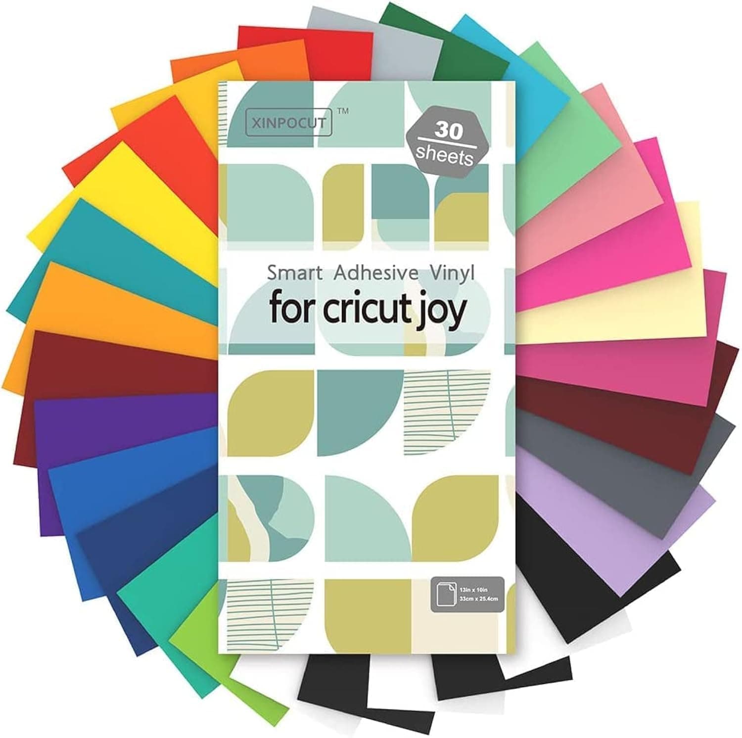 SPECUT XINPOCUT Smart Adhesive Vinyl Permanent (This Product Packaging is Wrong)30 Sheets Actual Size(5.5x12in)-26 Colors - for Cricut Joy Decor Sticker,Accessories and Supplies ,Outdoor, Decoration