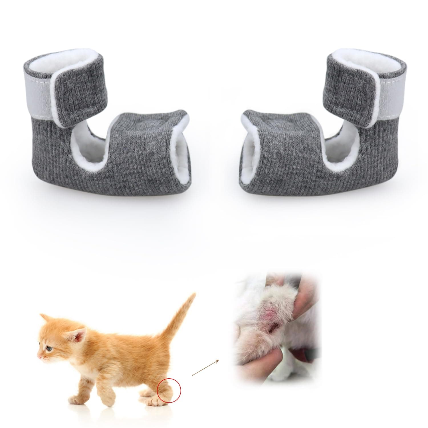 1 Pair Cat Hock Socks for Kitten Sore Hocks Ankle Protective for Cats Recovery and Relief Wound Pain