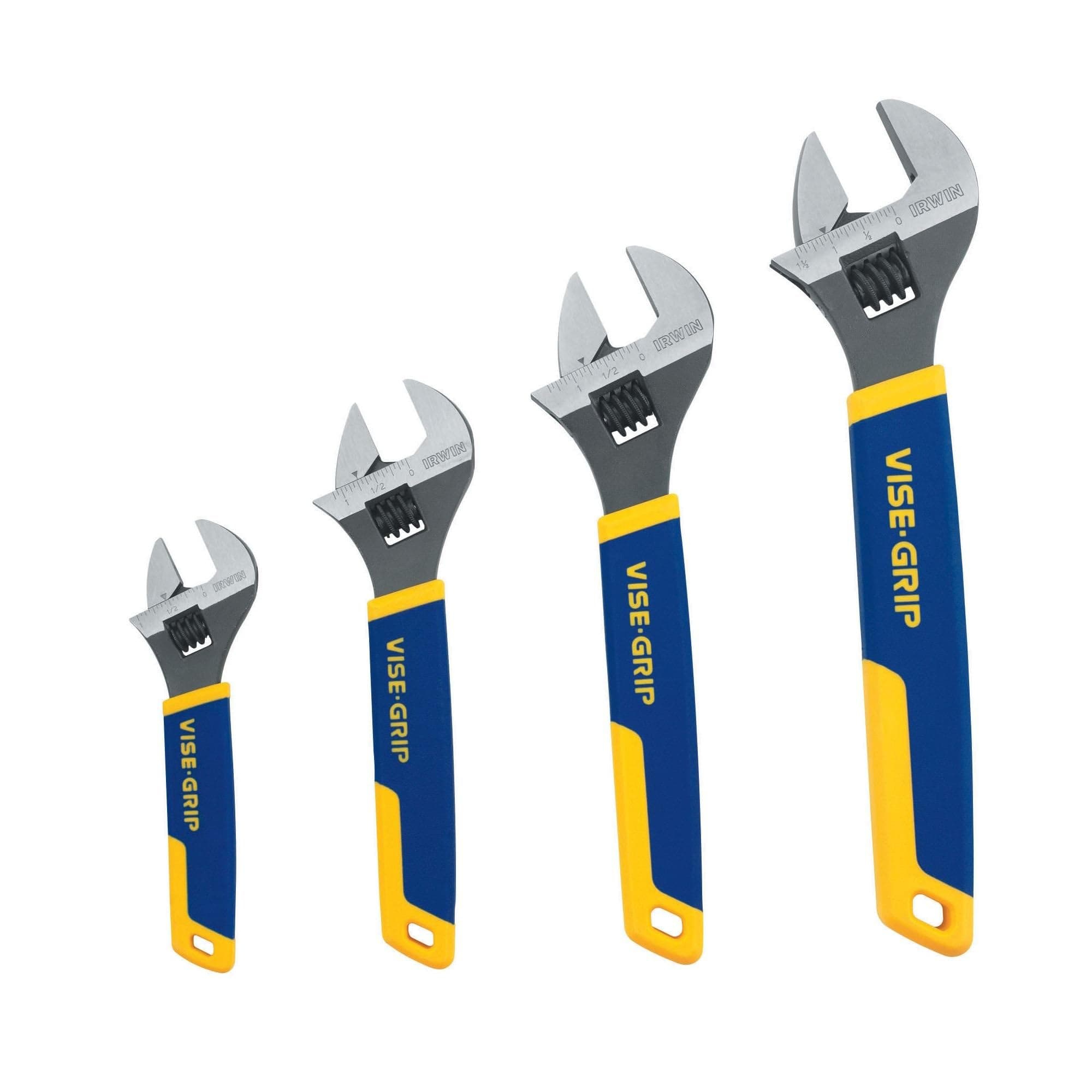 IRWIN Vise-Grip Adjustable Wrench Set, SAE/MM, 4-Piece (2078706)