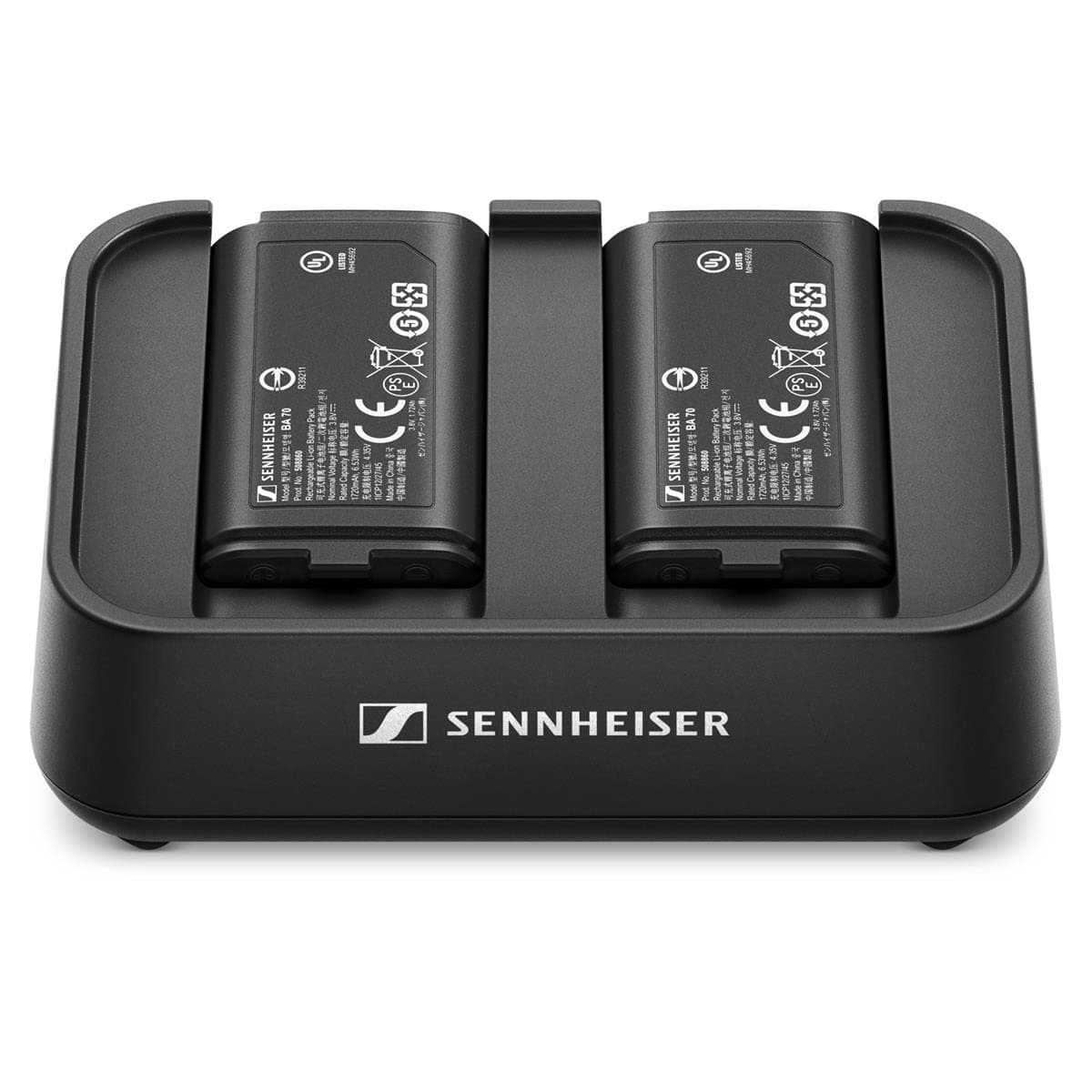 Sennheiser Pro Audio EW-D Charging Set, Dual-Bay Charger w/ 2 Lithium-Ion BA-70 Battery Packs