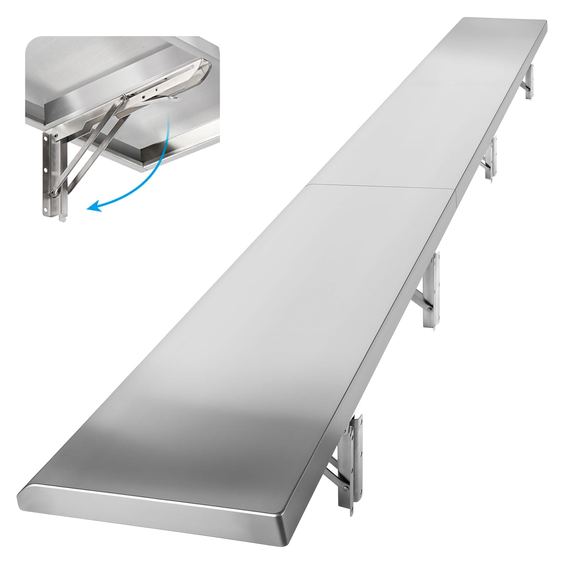 Folding Concession Shelf 72" x 12", Drop Down Concession Serving Window, Stainless Steel Folding Shelf Serving Food Shelf for Windows