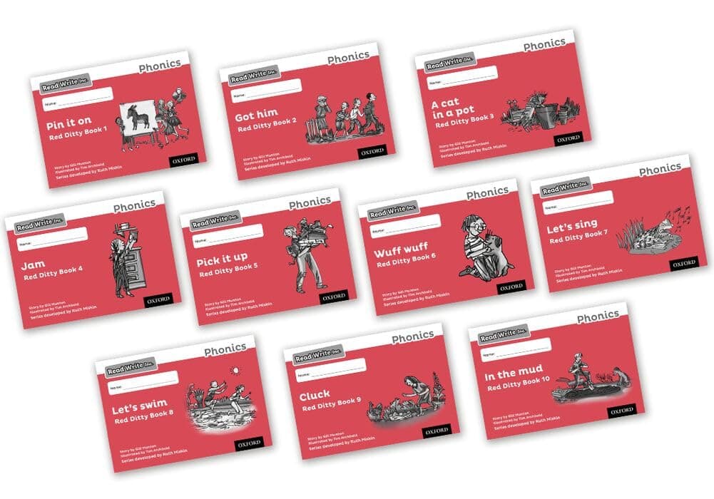 Read Write Inc. Phonics: Red Ditty Black & White Books (Mixed Pack of 10)