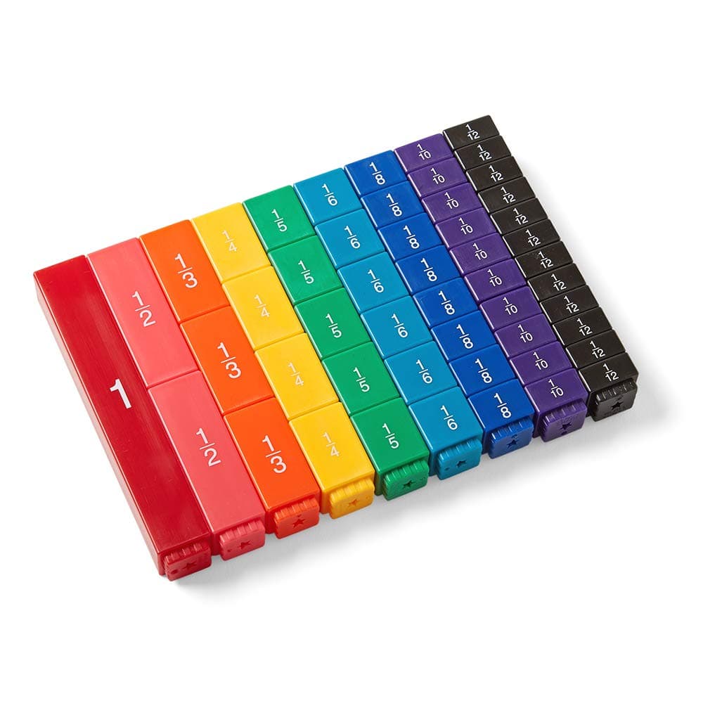 Rainbow Fraction Tower Cubes, Fraction Equivalency, Montessori Math Blocks Materials for Kids, Math Manipulatives 4th Grade, Elementary Teacher Must Haves (Set of 51)