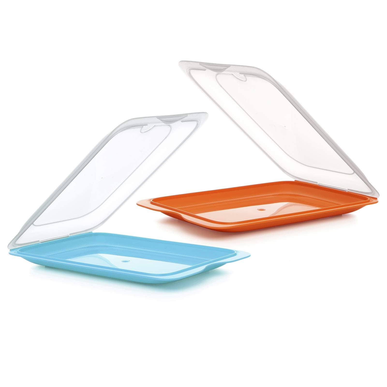 TATAY 1180001 - Cold Cuts Container FRESH System, Two Units Included in Blue and Orange Colours, Measures 17 x 3.2 x 25.2 cm