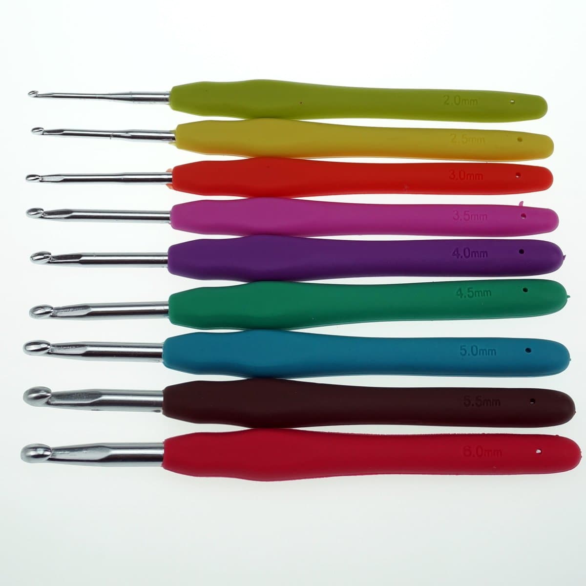 Crochet Hooks - "Cheffort" 9 Pcs Ergonomic Grip Crochet Hooks Set Bright and Fun Colors,9 Sizes,Gift for Mum,Aluminum Crochet Hooks Set