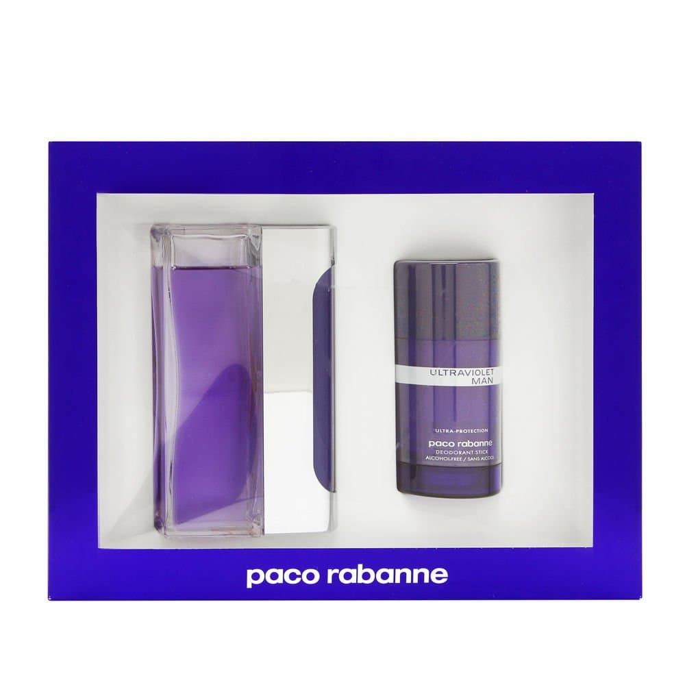 Ultraviolet By Paco Rabanne For Men. Gift Set ( Eau De Toilette Spray 3.4 Oz + Alcohol Free Deodorant Stick 2.1 Oz ).