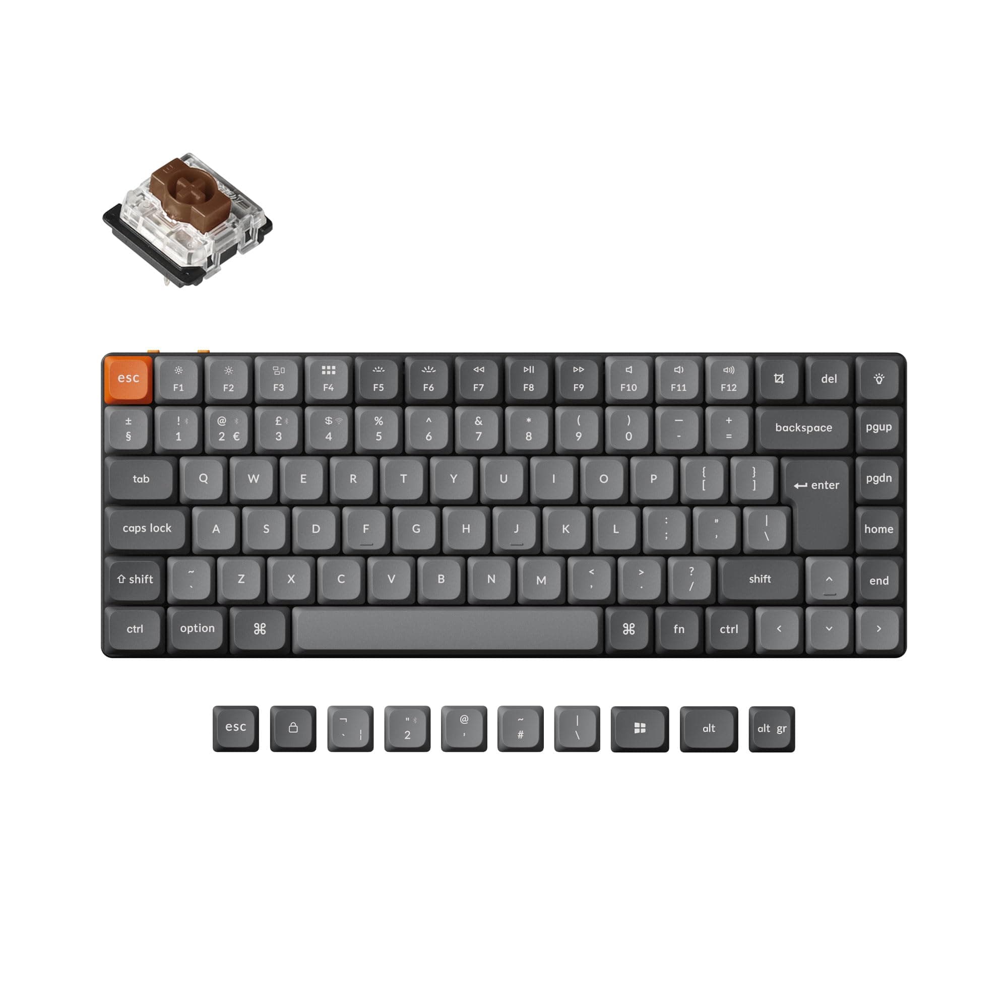Keychron K3 Max Ultra-Slim Wireless Mechanical Keyboard, QMK/VIA Programmable Bluetooth 5.1/2.4 GHz/Wired with RGB Backlight Hot-swap Low Profile Gateron Brown Switch for Mac Win Linux - UK Layout
