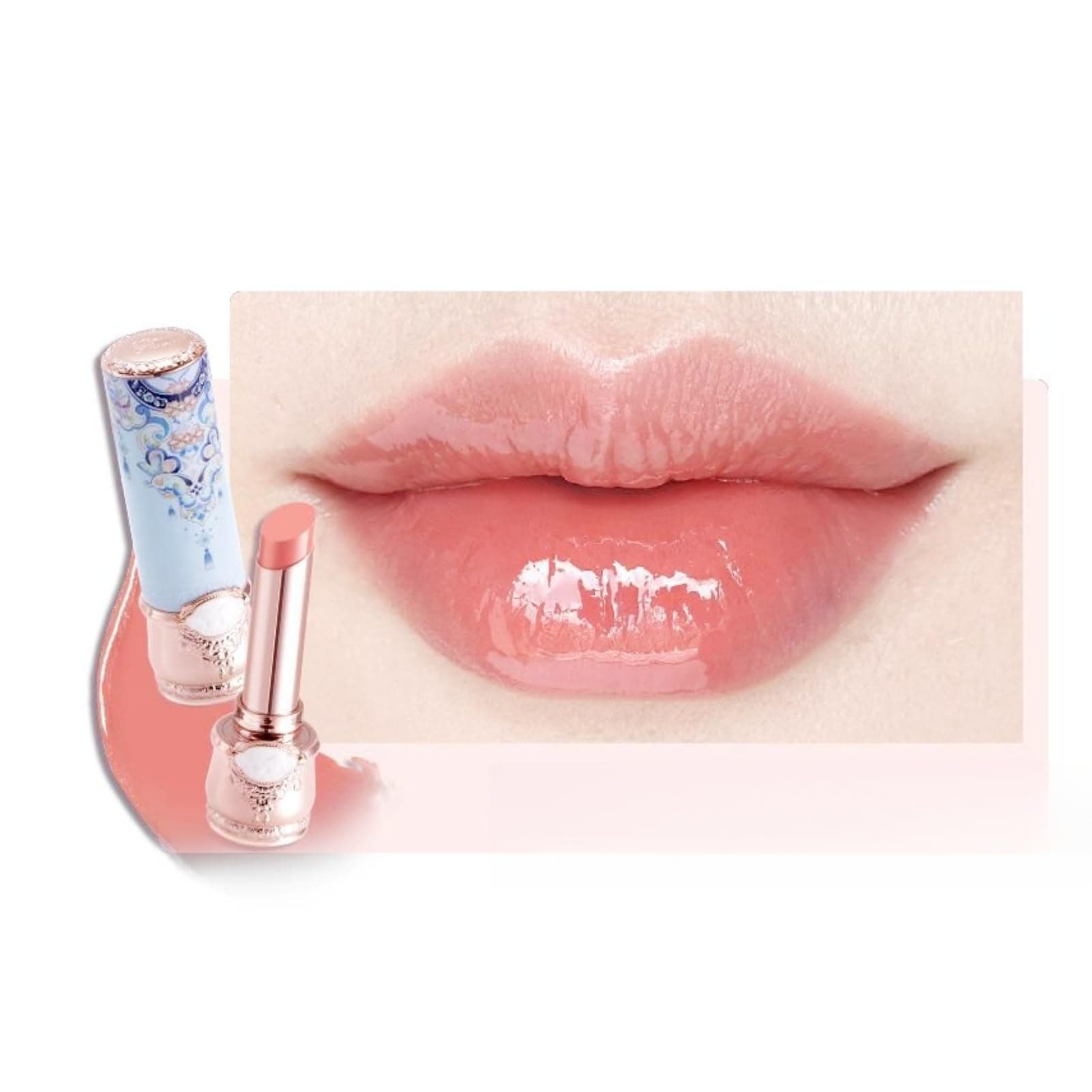 Butterfly Cloud Collar Glossy Lipstick,Hydrating Solid Lip Gloss,Moisturizing Nude Tinted Lip Balm,Long Lasting Lip Gloss in Balm for Girls&Women,(C01 Birchleaf Pear)