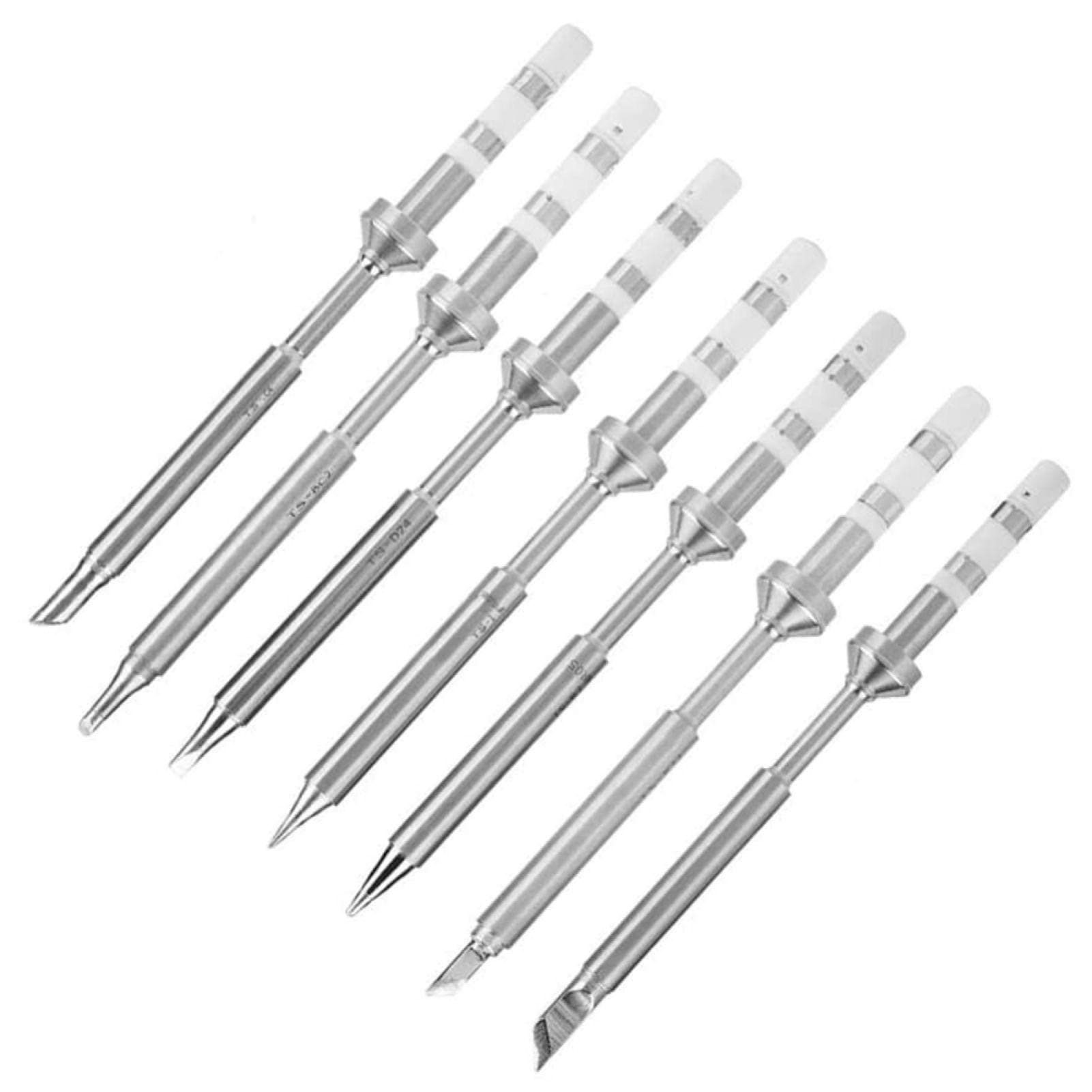 7Pcs/Set Original Soldering Iron Tip Replacement for TS100, Portable Outdoor Soldering Iron Kit Mini Digital Soldering Iron Replacement