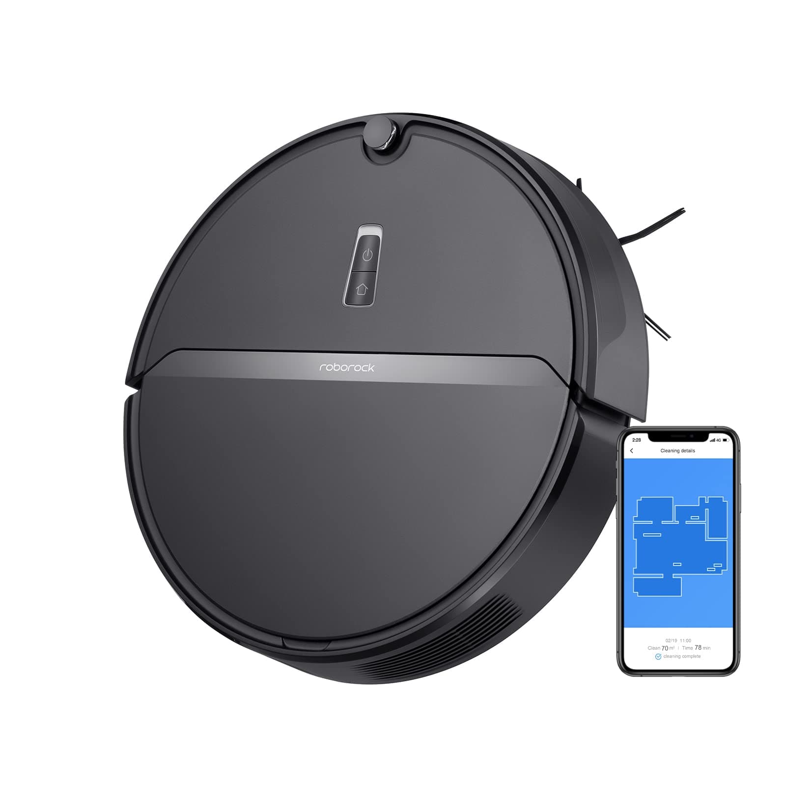 roborock E4 Robot Vacuum Cleaner, Smart Navigation Robotic Vacuum, 2000Pa Strong Suction, 200 min Runtime, Self-Charging, APP Control, Perfect for Pet Hair, Carpet, Larger Home, Works with Alexa
