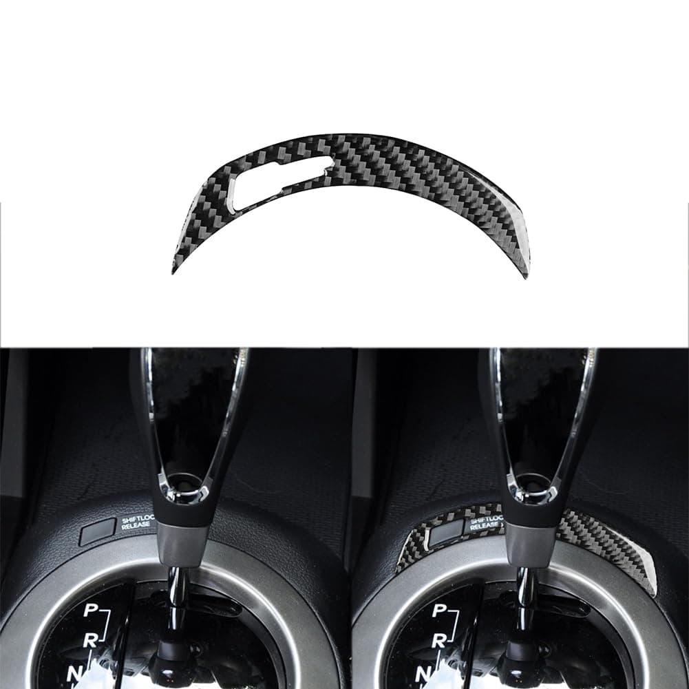 Car Automatic Gear Shift Lock Release Panel Decal Carbon Fiber Sticker Compatible with Hyundai Veloster 2012 2013 2014 2015 2016 2017 Black Accessories