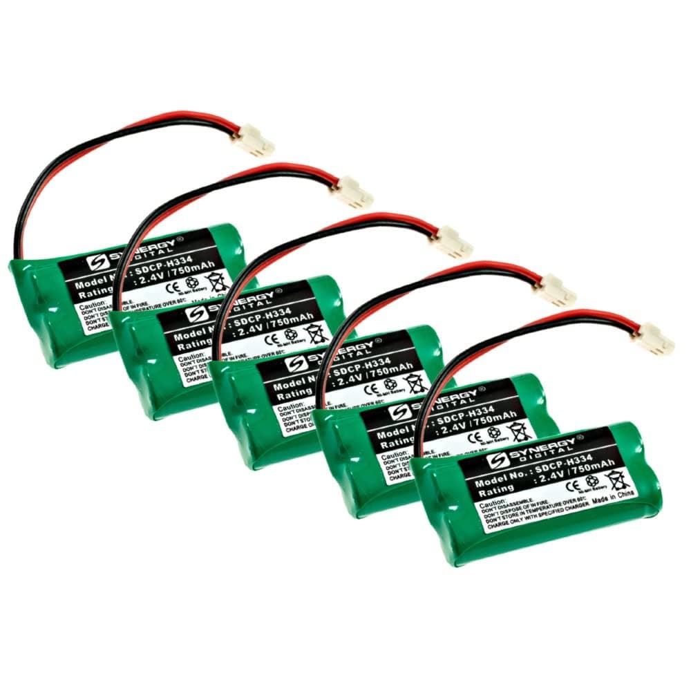 Synergy Digital Vtech BT164392 Cordless Phone Battery Combo-Pack Includes: 5 x SDCP-H334 Batteries