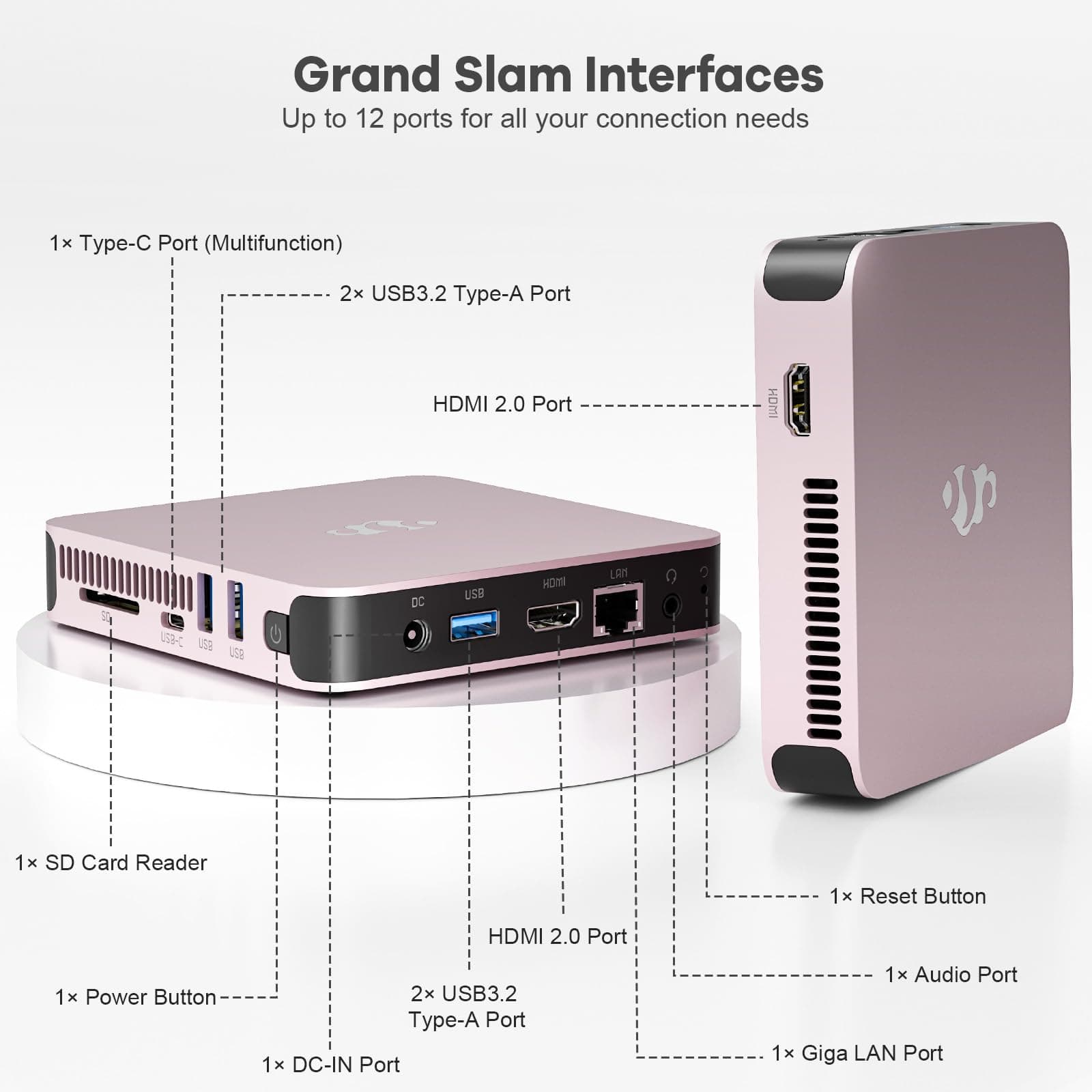 Mini PC Desktop, Desktop PC Pentium 12th Gen N100 (Up to 3.4GHz), 16GB RAM 512GB SSD, NUC, 4K Triple Display, USB3.2 Type-C WiFi6 BT5.2, VESA, Compact and Light for Home Education
