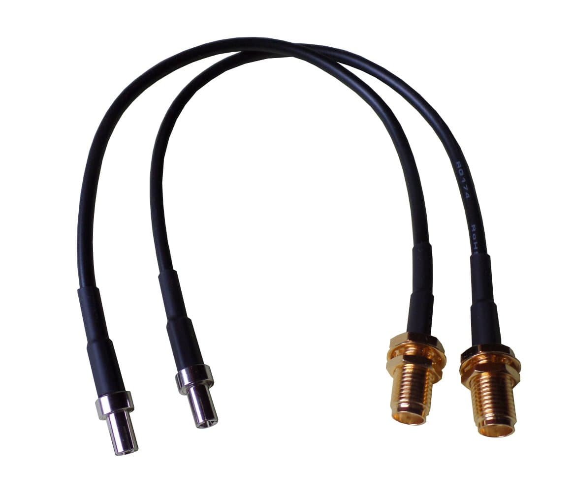 Twin pack for LTE, Pigtail, adapter 20 cm with SMA socket and TS9 connector (suitable as an intermediate piece for antenna cables with SMA plug and sticks, modems, mini router with TS9 antenna socket)