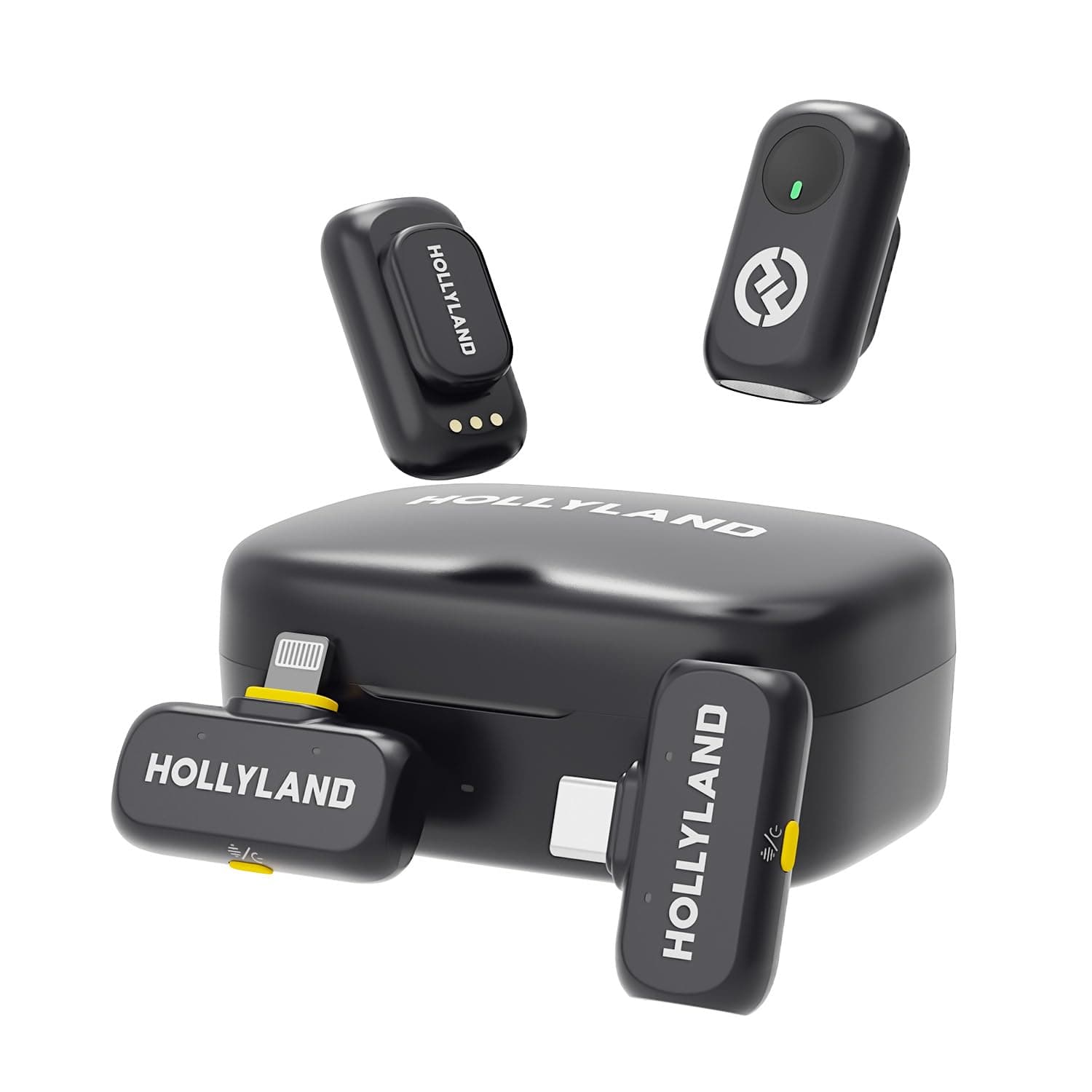 LARK A1 Combo Wireless Microphone for iPhone & Android, Pure Sound, 3-Level Intelligent Noise Cancellation, Magnetic Mini Microphone for Vlogging, YouTube, Podcast, TikTok (Black Version)