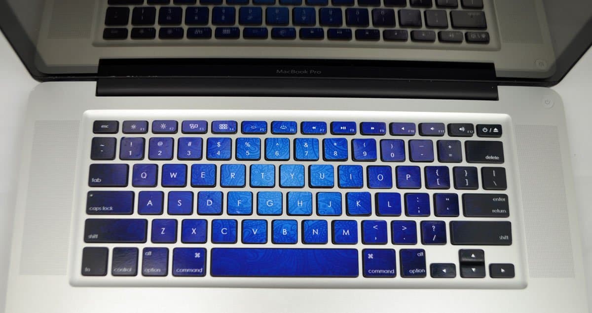 Crocodil Graphics Blue Texture 2 Rainbow Keyboard Stickers for MacBook Pro 13, 15, 17 and MacBook Air 13" (Blue Texture 2)