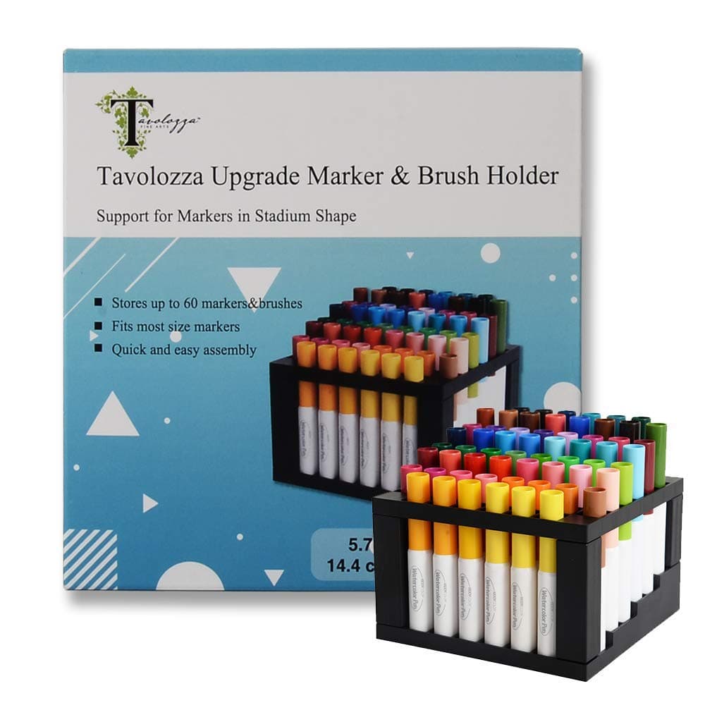60 Hole Multi-Level plastic Pencil & Brush Marker Organizer Holder Marker Organizer for Pens, Pencils, Brushes, Markers
