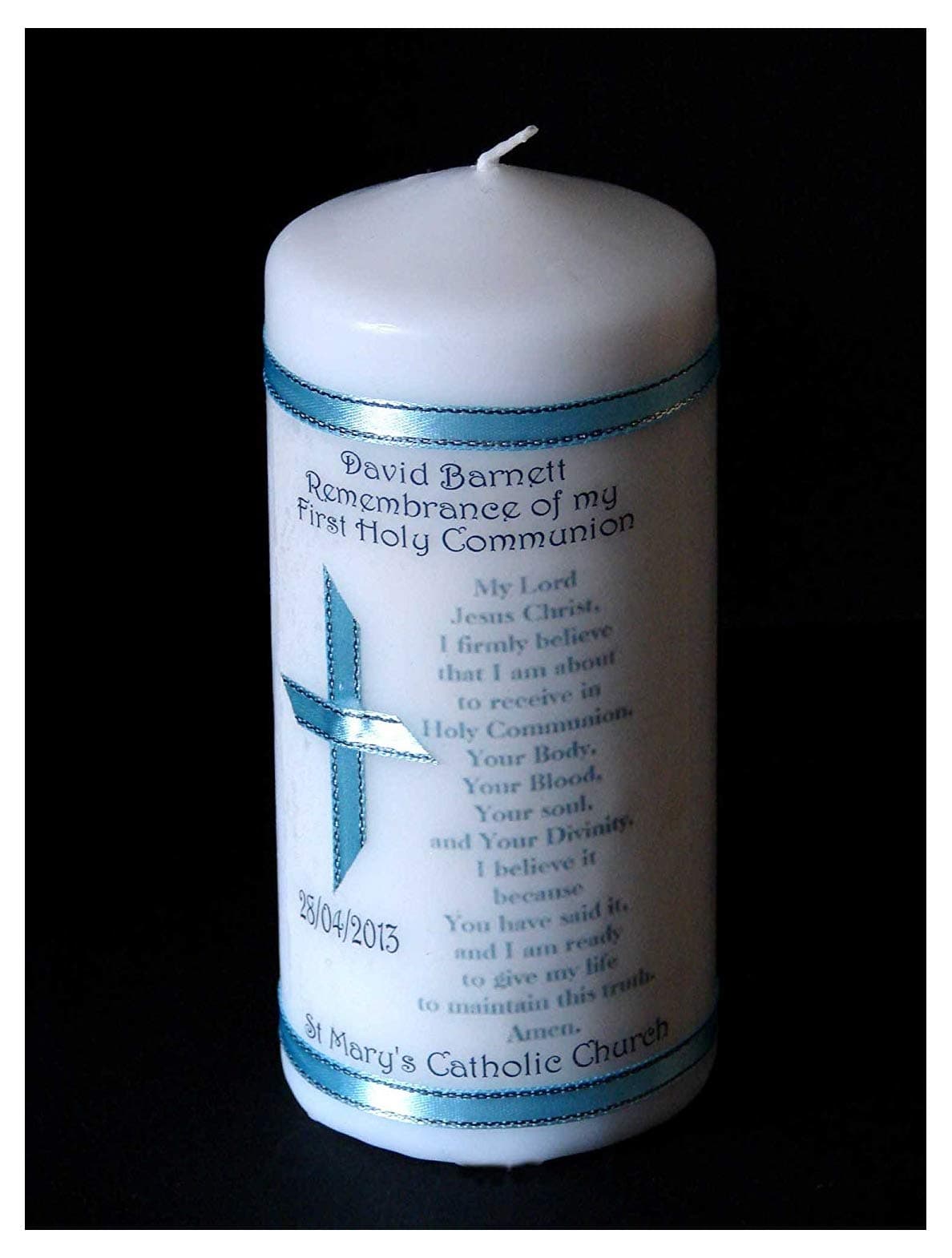 PGW Candle First Holy Communion personalised gift for Boy