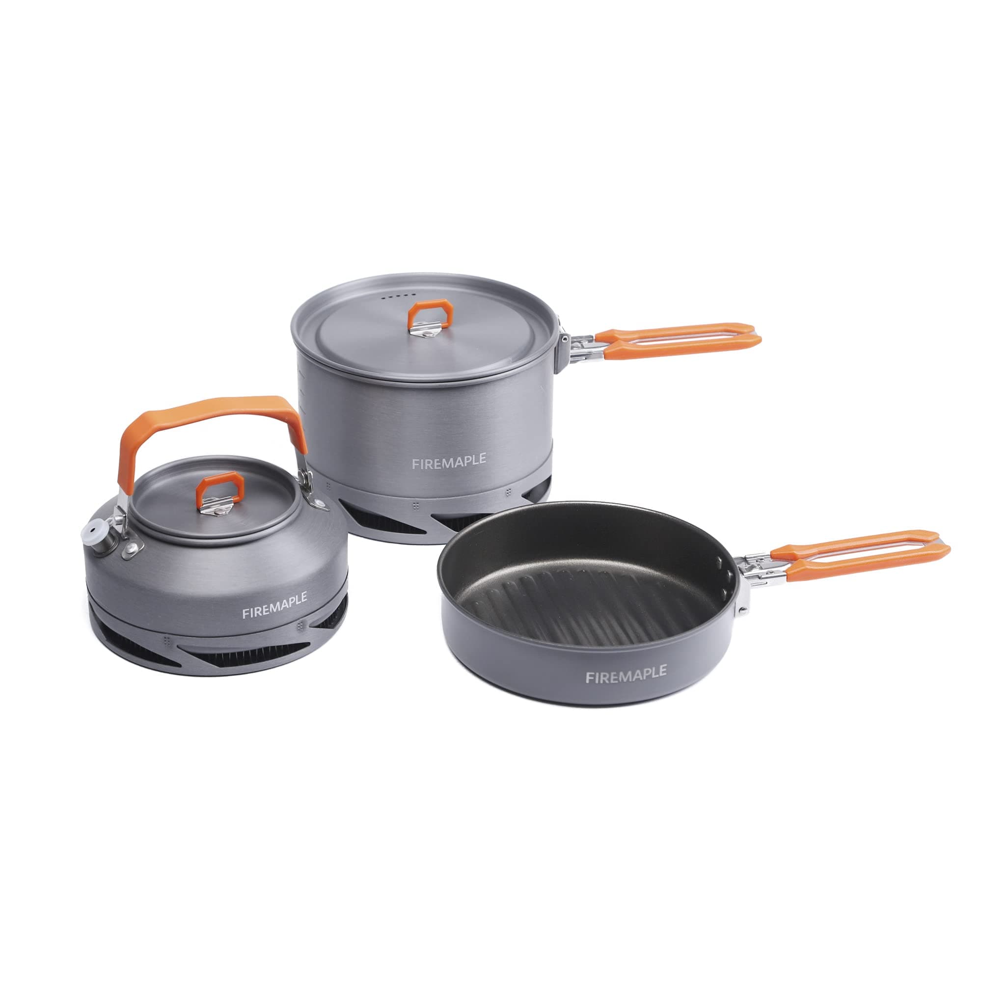 Fire-Maple Feast 4 Piece Camping Cookware Cookware Cookware Kit Outdoor Cookware Set with Pots, Kettle, Saucepans and Spatula for Hiking Fishing Picnic
